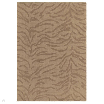 Tigra Modern Animal Inspired Textured Hand-Woven Carved Hi-Lo Ribbed Cut & Loop Wool Mocha Rug-Asiatic Carpets-Rug Love - The Most Loved Rug Store